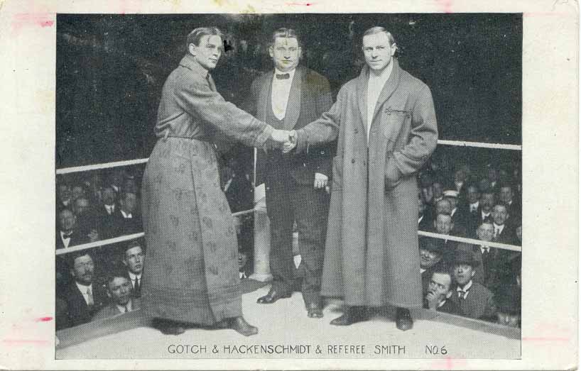 George Hackenschmidt y Frank Gotch antes de enfrentarse en 1908